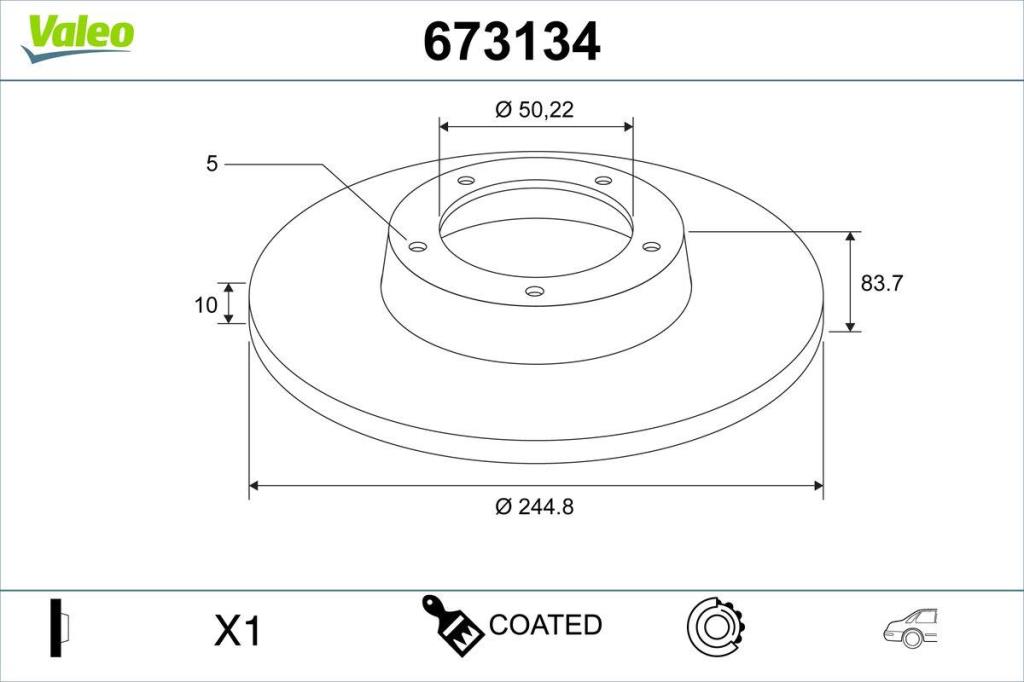 Disques de frein VALEO ref. 673134